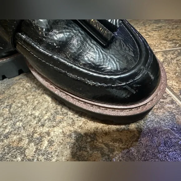 4/25$ Franco Sarto Black Loafers with Sleek Design - Picture 4 of 6